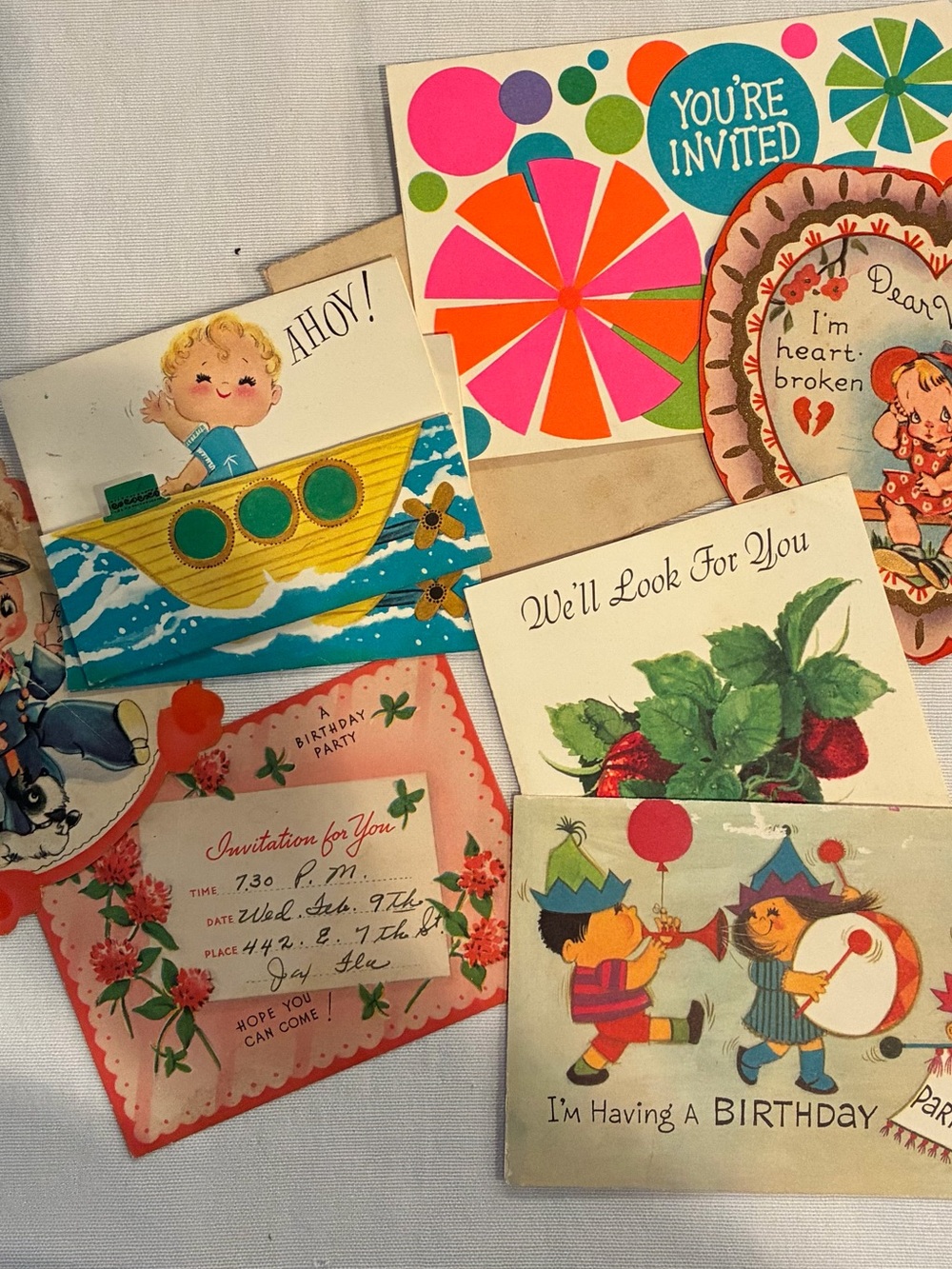 Ephemera Vintage Invitations Valentines Cards Birth Announcements